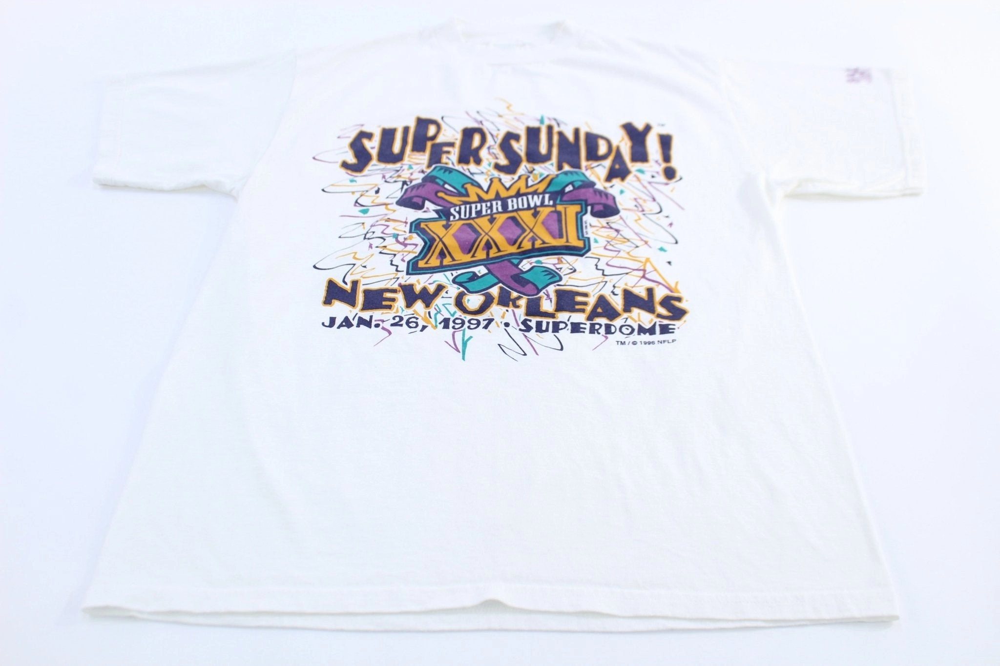 1997 Super Bowl XXXI Super Sunday New Orleans T-shirt Relaxed Armhole Cut