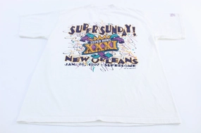 1997 Super Bowl XXXI Super Sunday New Orleans T-shirt Relaxed Armhole Cut