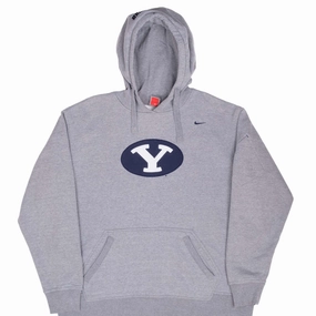 windproof Chill Layer VINTAGE NIKE NCAA BYU BRIGHAM YOUNG GREY HOODIE SWEATSHIRT 2000S XL