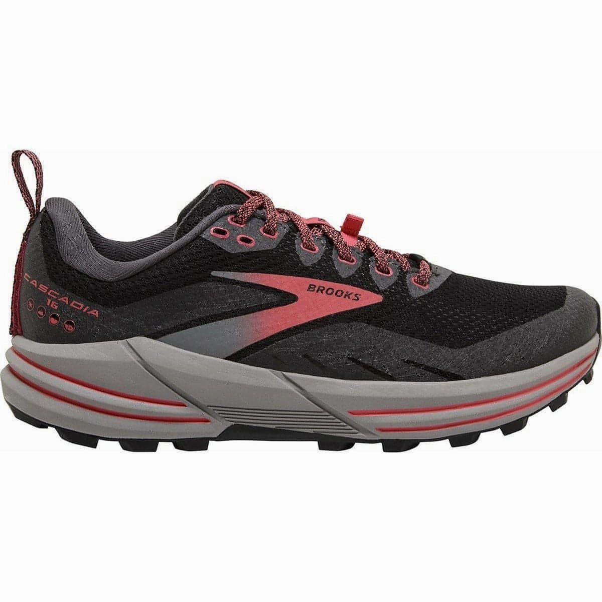 Impact Protection Cushioning Aerobic Response Brooks Cascadia 16 GORE-TEX Womens Trail Running Shoes - Black