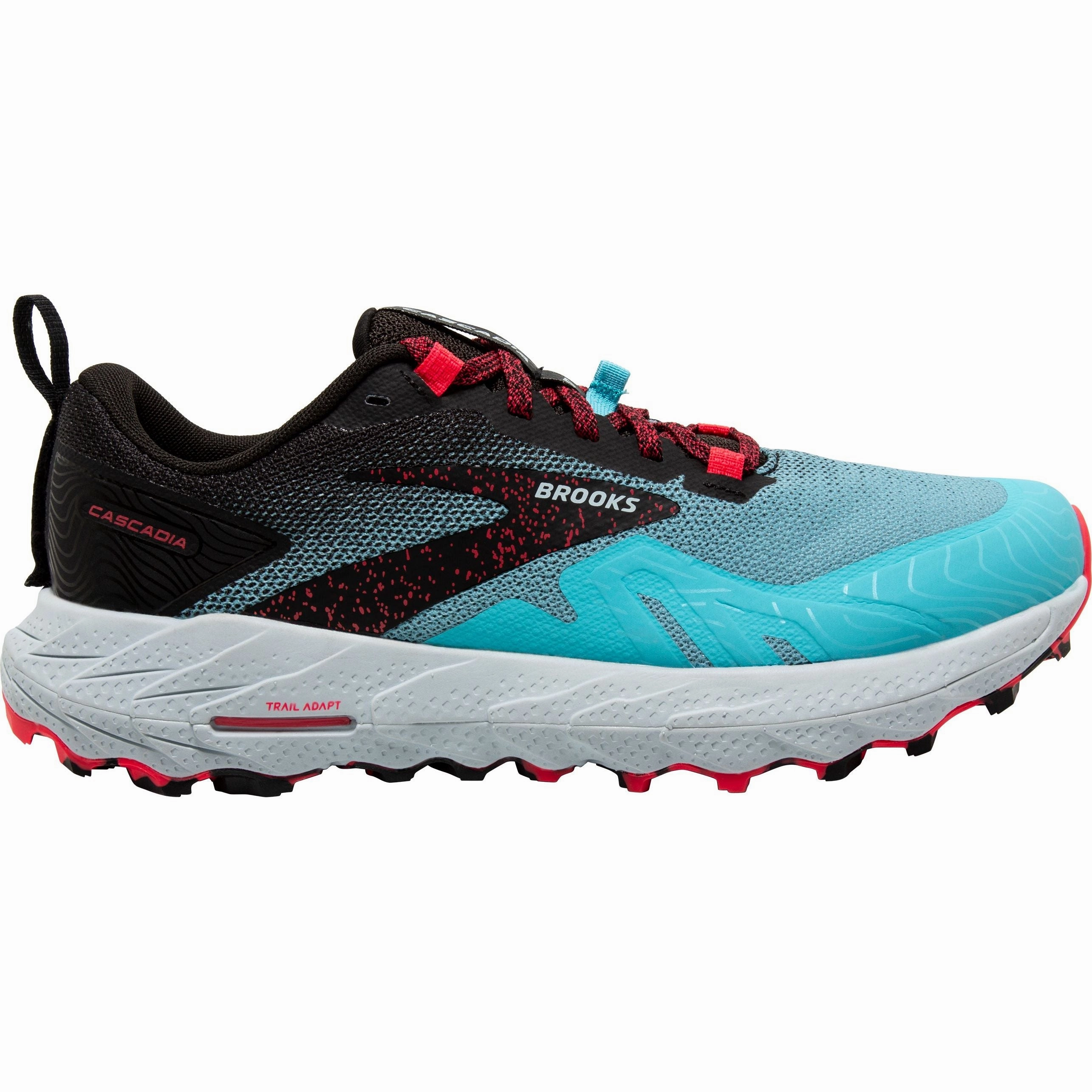 running in a crater area shoes Brooks Cascadia 17 Womens Trail Running Shoes - Blue