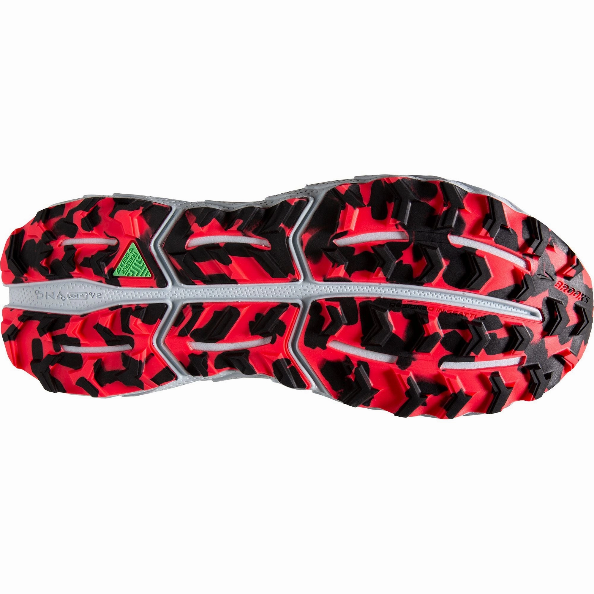 Brooks Cascadia 17 Womens Trail Running Shoes - Blue Gusseted Tongue Honeycomb Structure