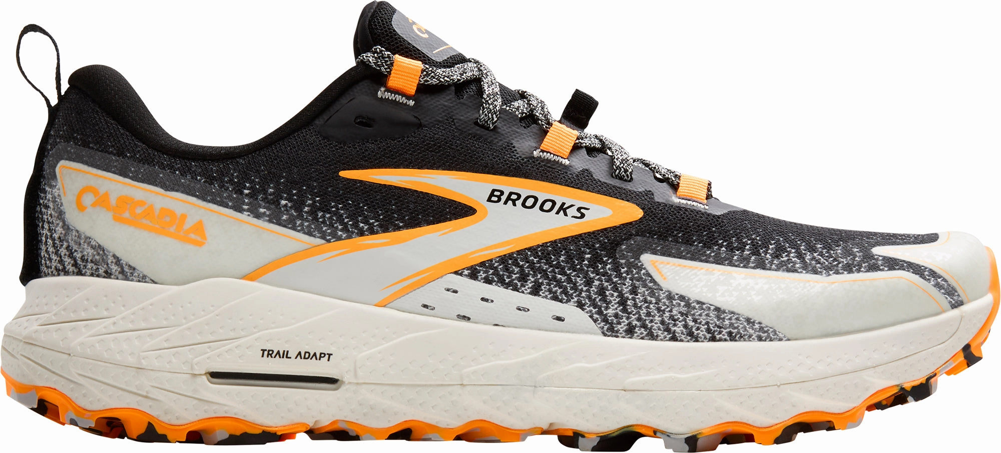 Brooks Cascadia 18 Mens Trail Running Shoes - Black Contoured Harness Ventilated Uppers