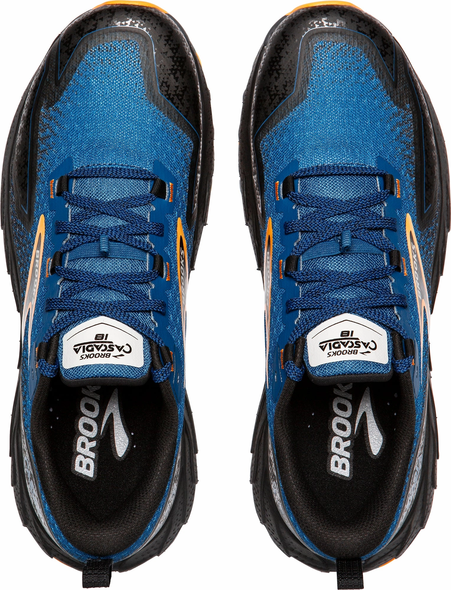 Brooks Cascadia 18 Mens Trail Running Shoes - Blue running in parks Comfortable Collars