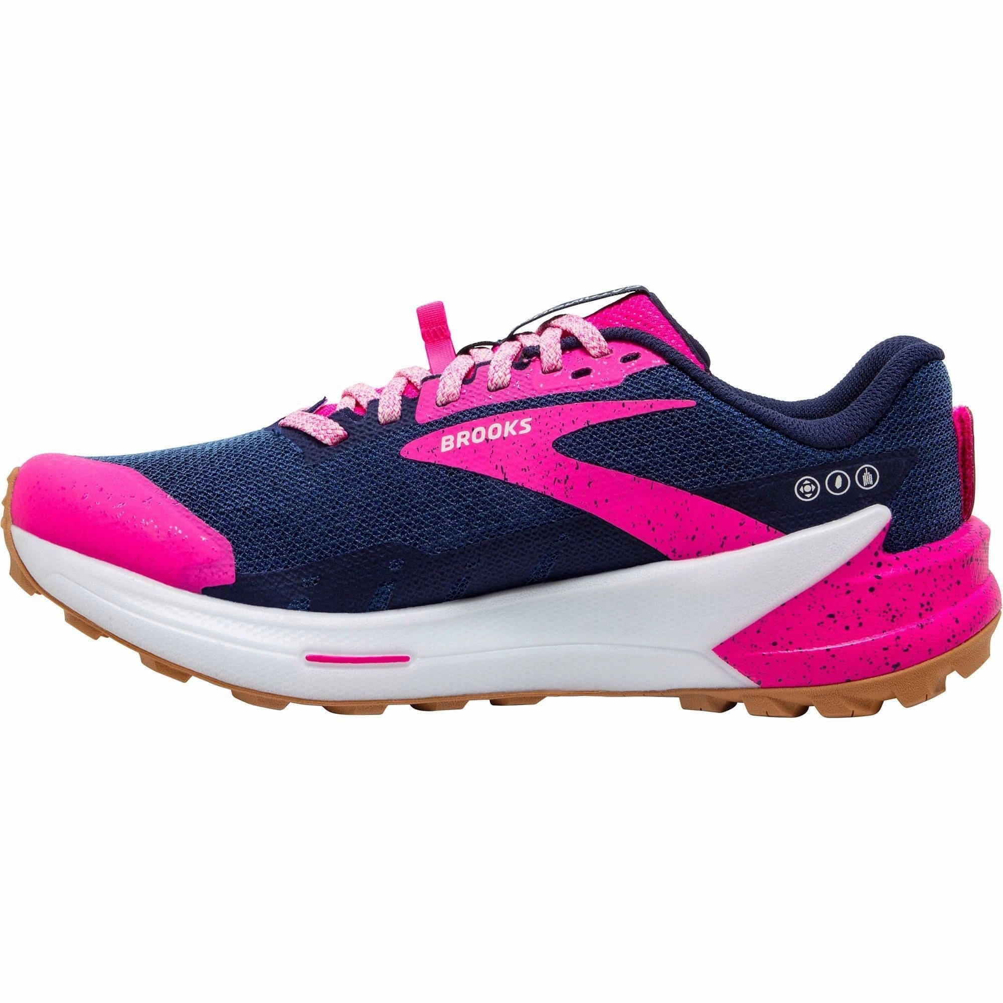 Brooks Catamount 2 Womens Trail Running Shoes - Navy Shock - absorbing midsole Kinetic Energy Transfer