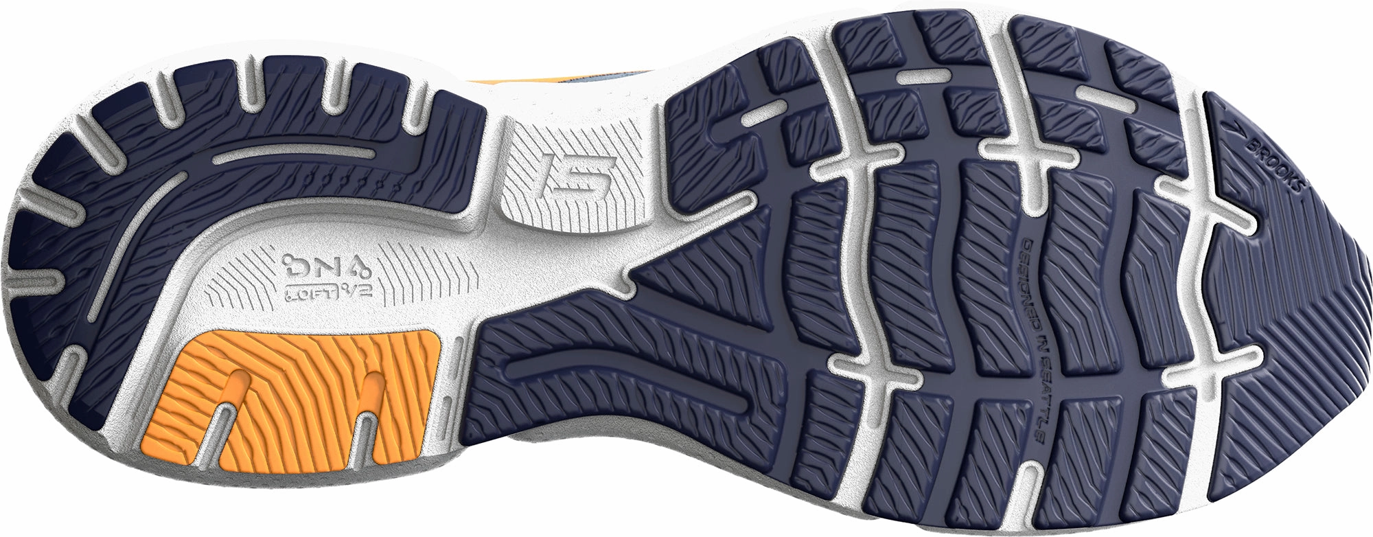 Brooks Ghost 15 Mens Running Shoes - Grey foam insole shoes