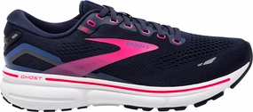 Brooks Ghost 15 Womens Running Shoes - Navy Stride Smoothing Plate