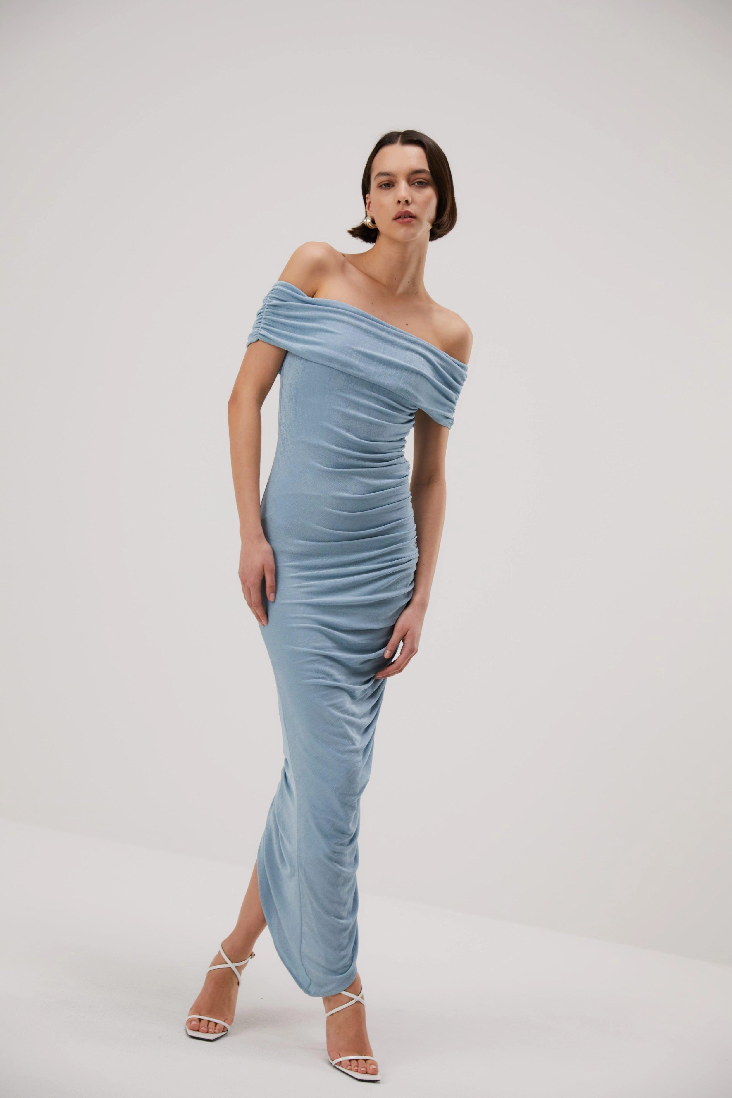 Misha Keoni Slinky Jersey Midi Dress - Sterling Blue Soft Glide