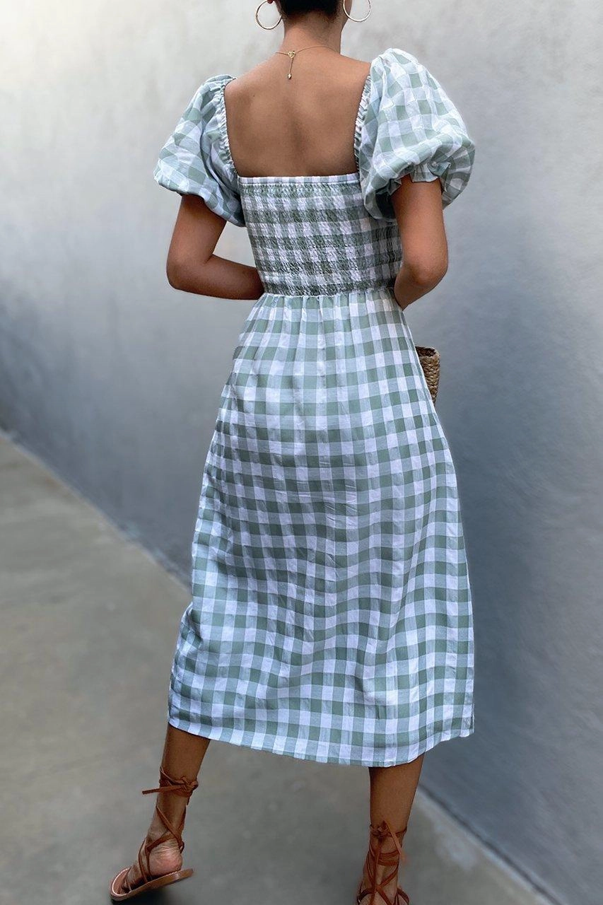 Relaxed Layer Arvada Dress - Sage Check