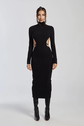 Simple Form Valerie Midi Dress - Black