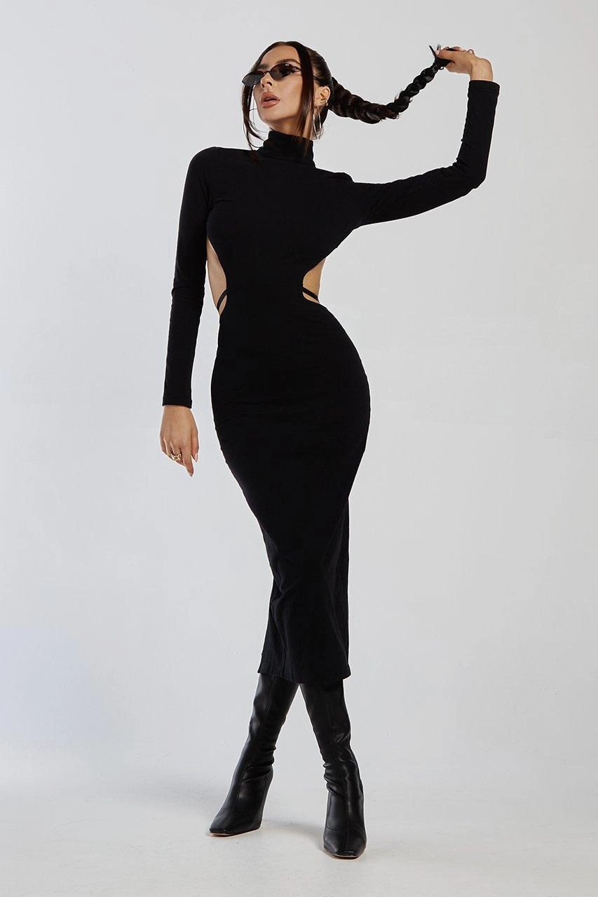 Valerie Midi Dress - Black Modern Form Studio Style