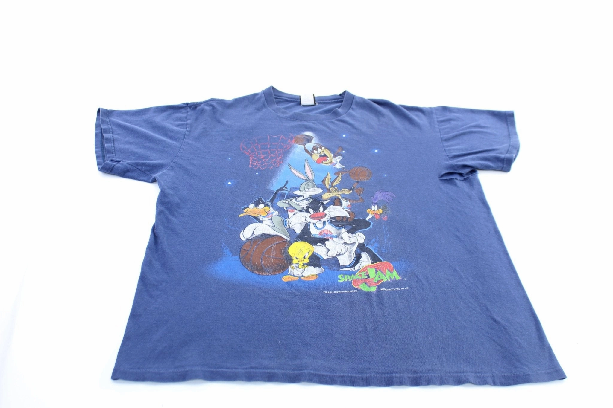 Summer Comfort Raw Edge Hem 1996 Space Jam Tune Squad Graphic T-Shirt
