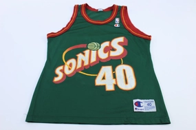 Champion NBA Seattle SuperSonics #40 Shawn Kemp Basketball Jersey Air Mesh