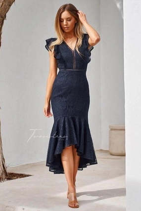 Chantelle Dress - Navy Side-Pocket