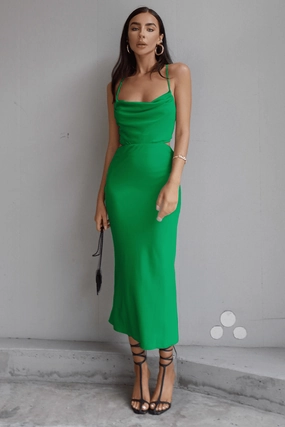 Aura Glow Luxe Fit Charissa Slip Dress - Emerald