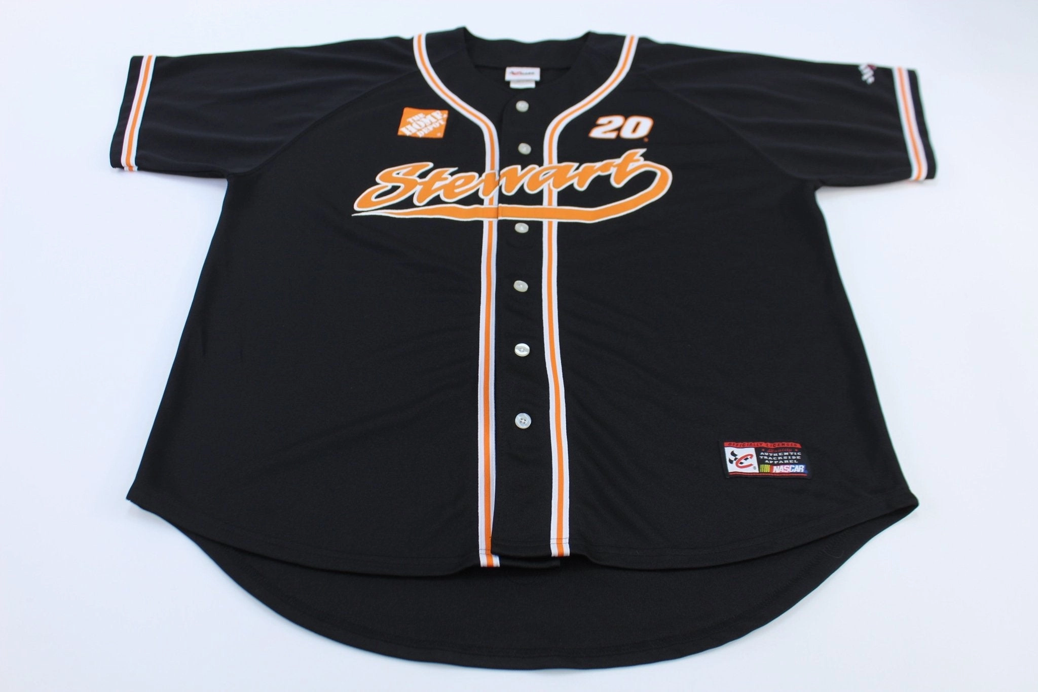 Chase Authentics Embroidered Tony Stewart Home Depot Racing Jersey Lightweight Thermal Fabric
