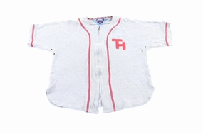 Move Fast Ventilated Side Gussets Tommy Hilfiger Embroidered Logo Grey Zip Up Jersey