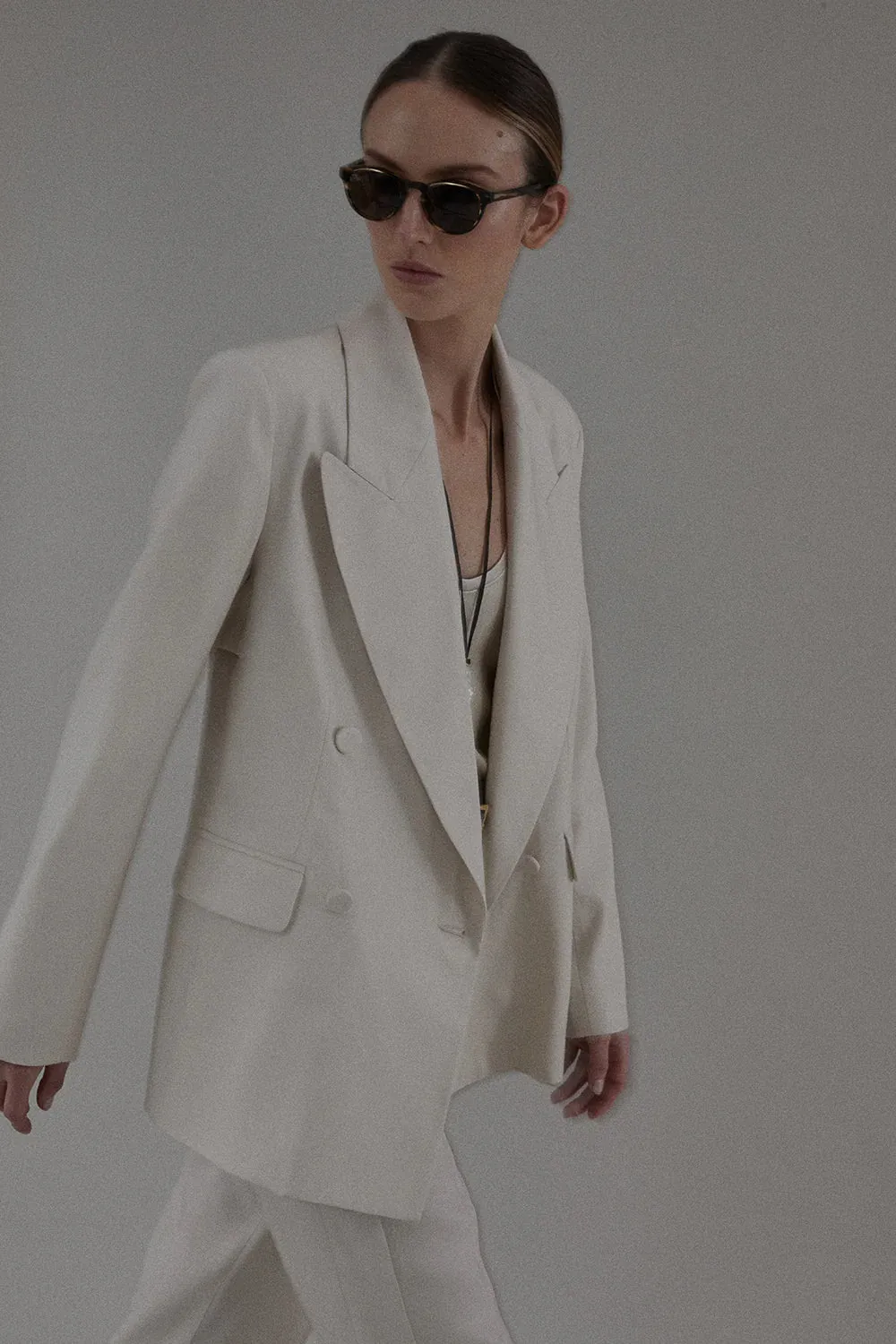 Costanza Blazer in Oyster Linen