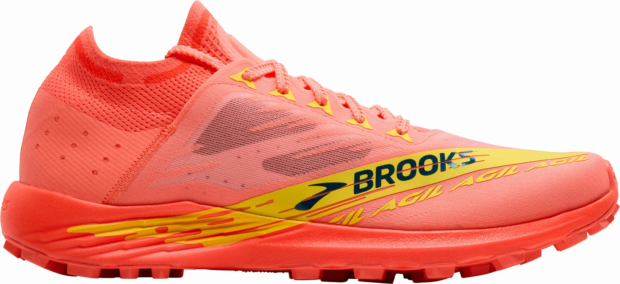 Brooks Catamount Agil Trail Running Shoes - Orange Neutral Stride Engineering Anti Bacterial