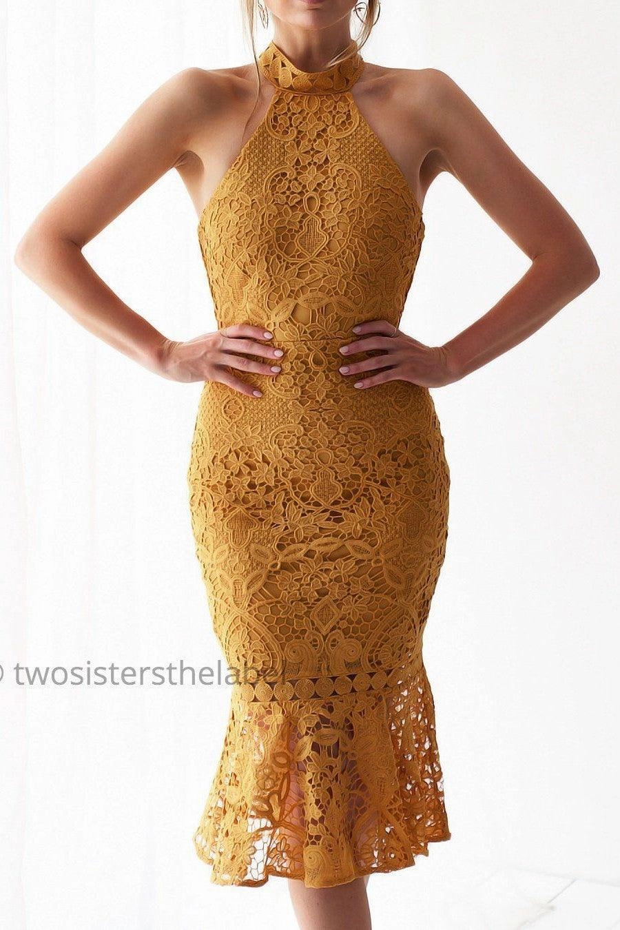 Feminine Vibe Sonia Dress - Mustard