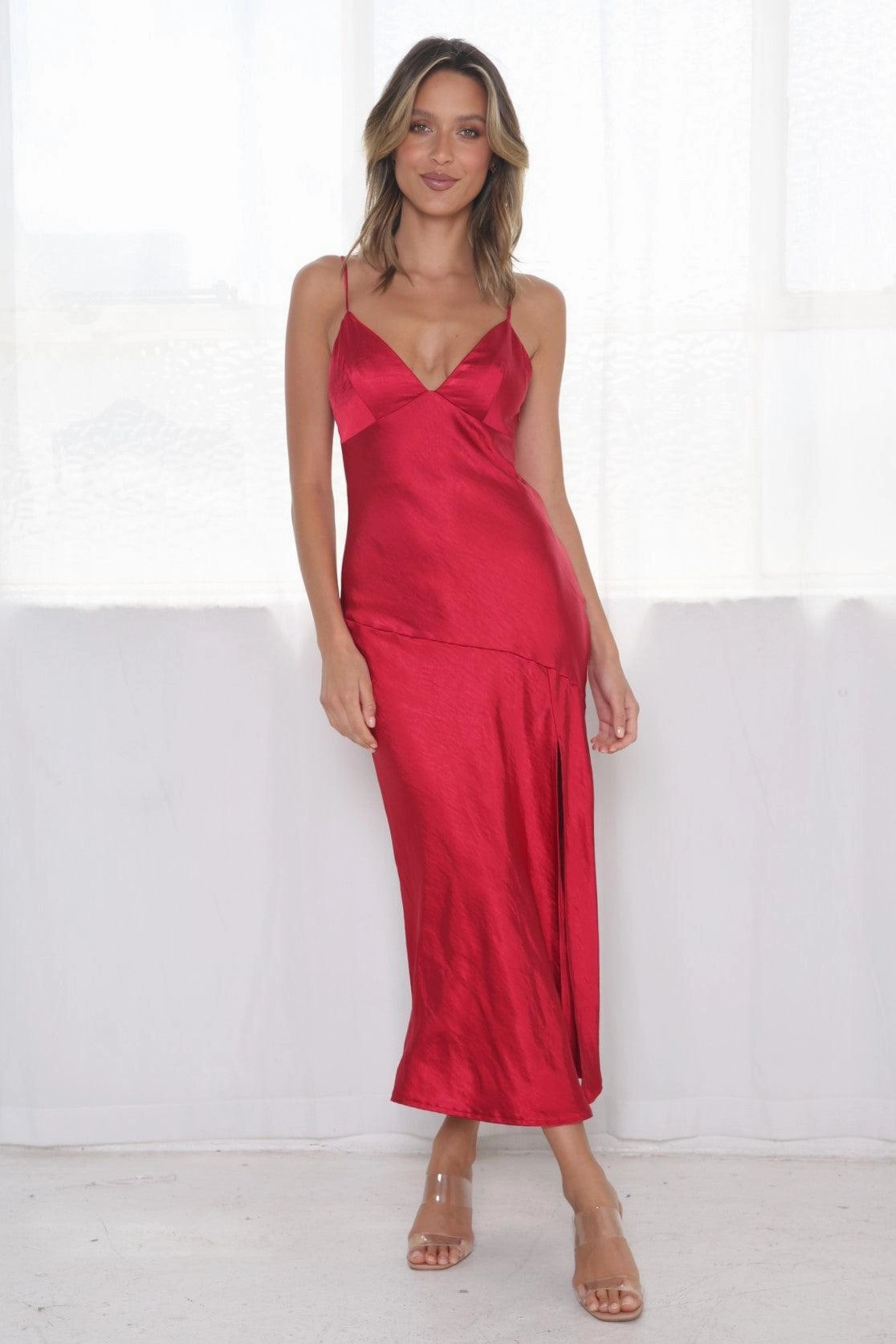 Sleek Vibe Zelda Dress - Wine