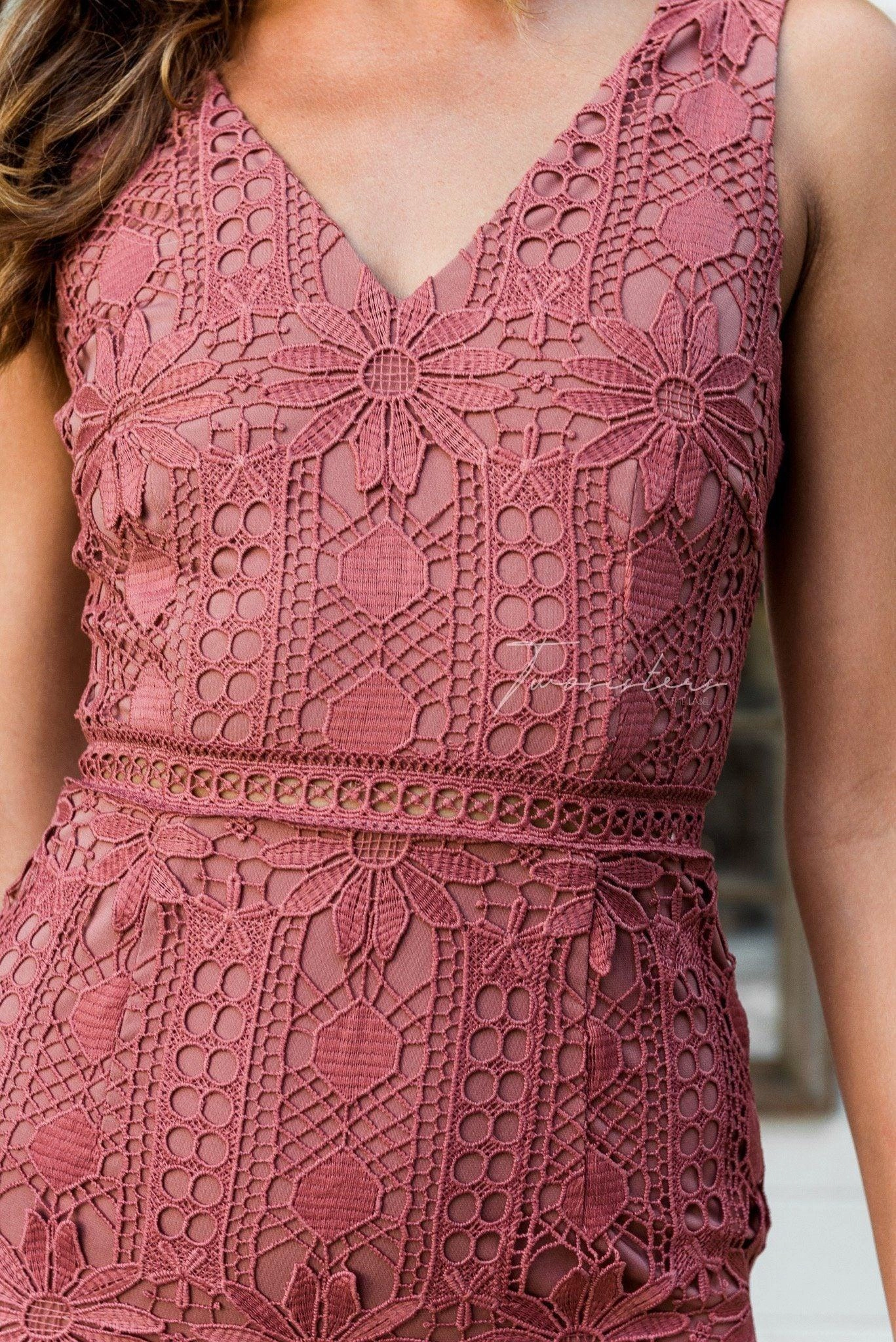 Izzy Dress - Mauve Cute Touch Frayed-Edge