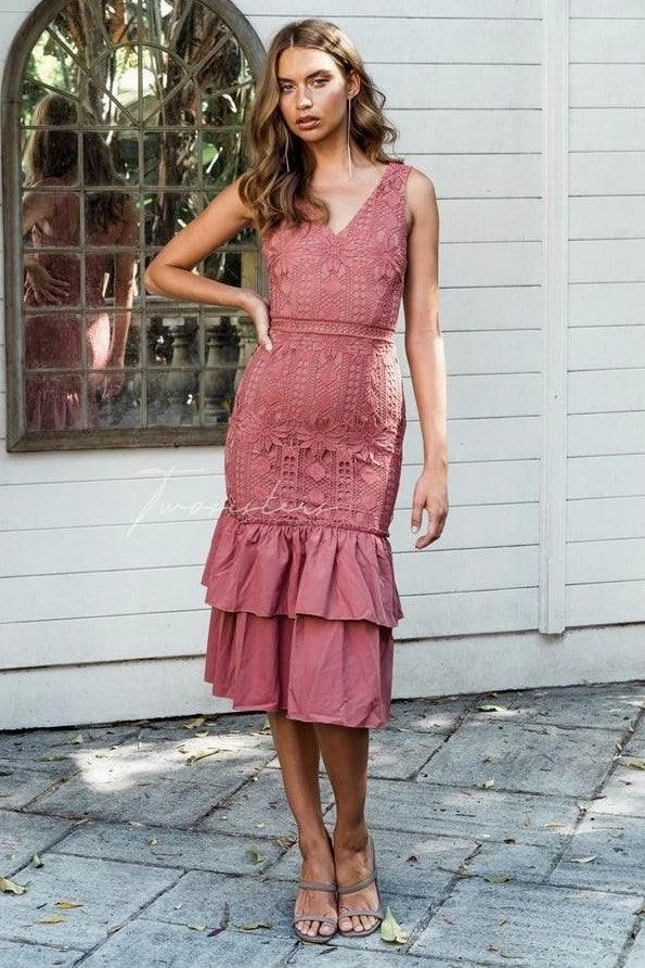 Izzy Dress - Mauve Relaxed and Effortless French Vibe