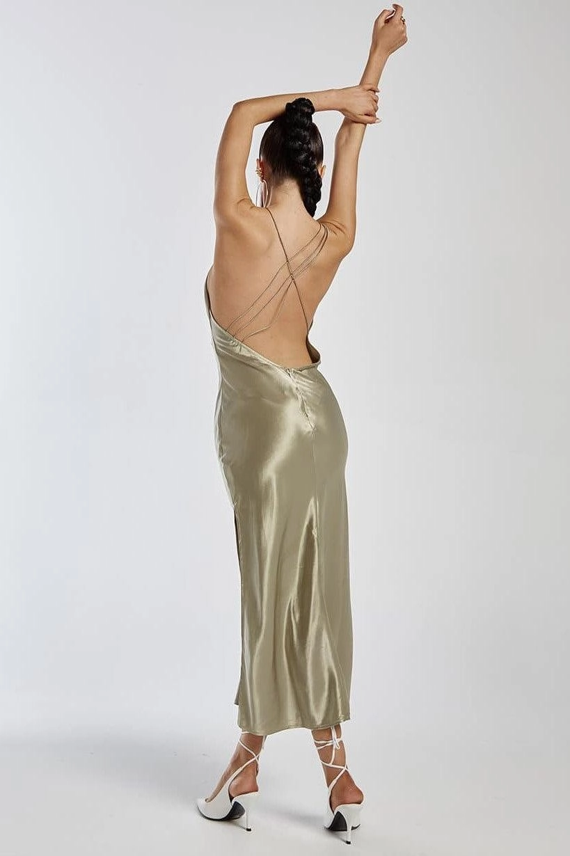 Tall Fit Lightweight Fabric Sariah Slip Dress - Sage