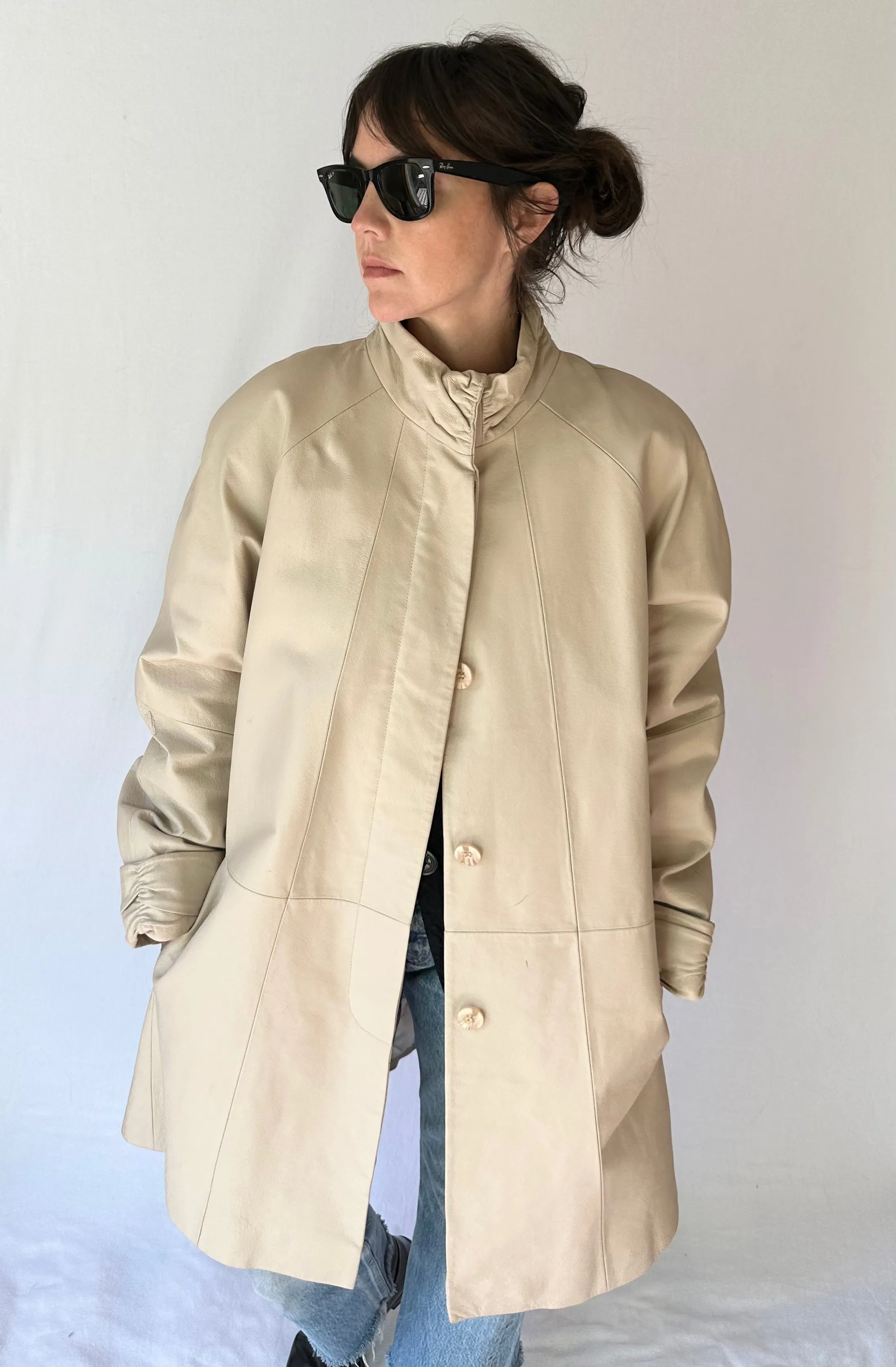 Vintage JL Studio Leather Jacket sunny Stretchable Fabric