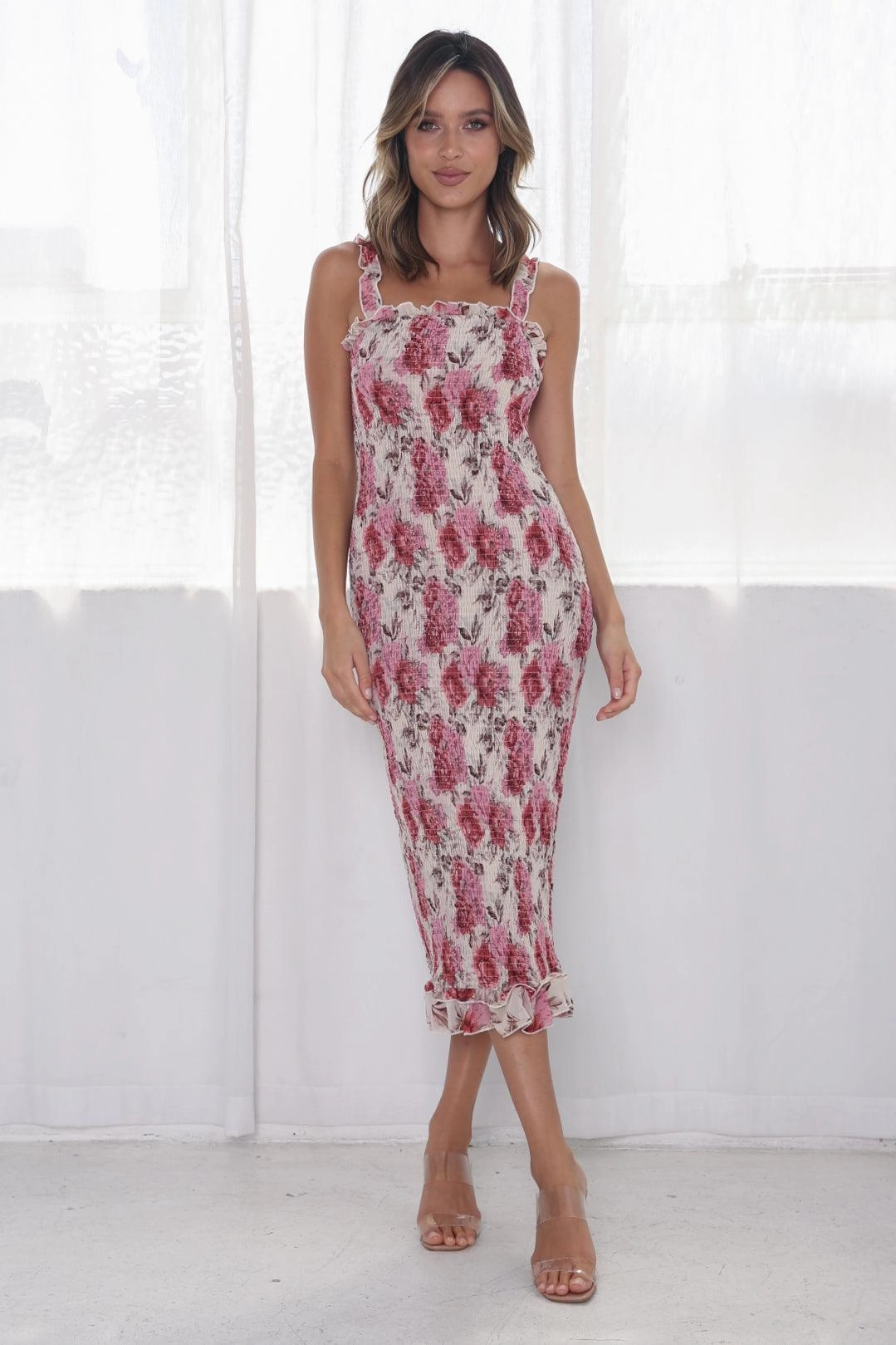 Linen Soft Dakota Dress - Cream Floral