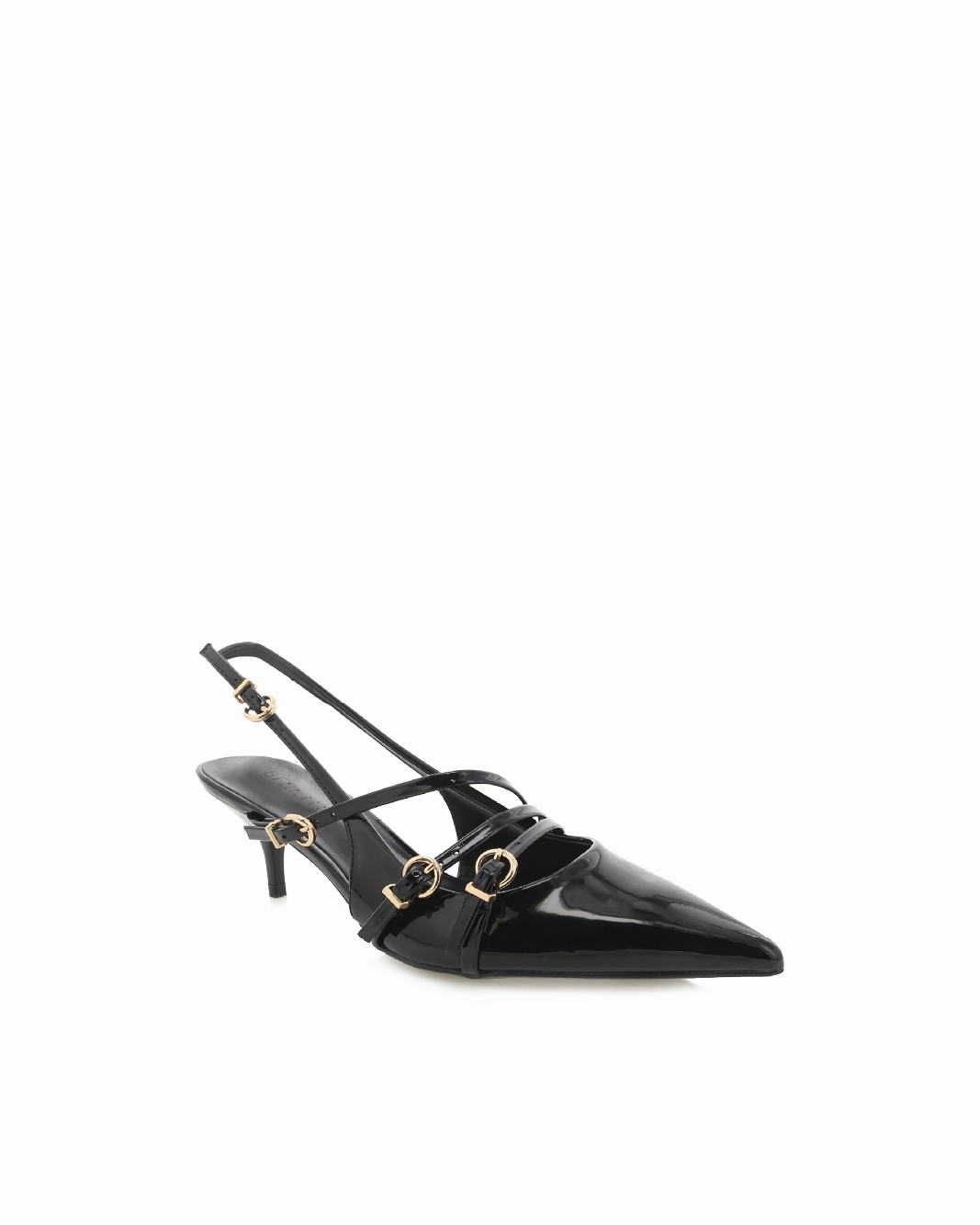 Weekend Fun Adjustable Heel Sandals JEANI - BLACK PATENT