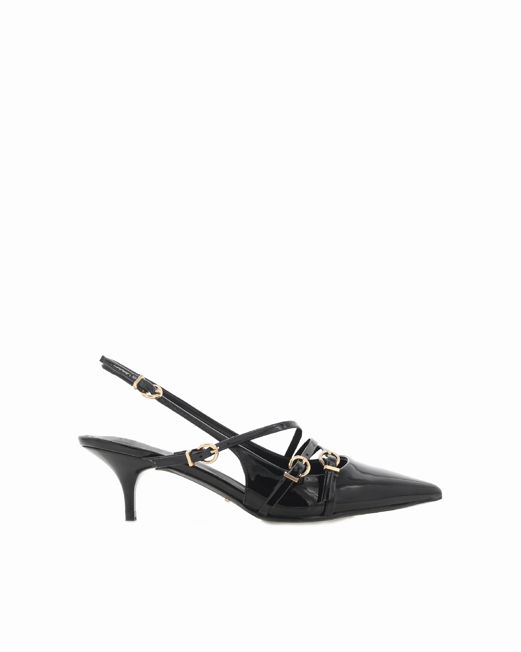 JEANI - BLACK PATENT Casual Day Heels Comfortable Foot Feel