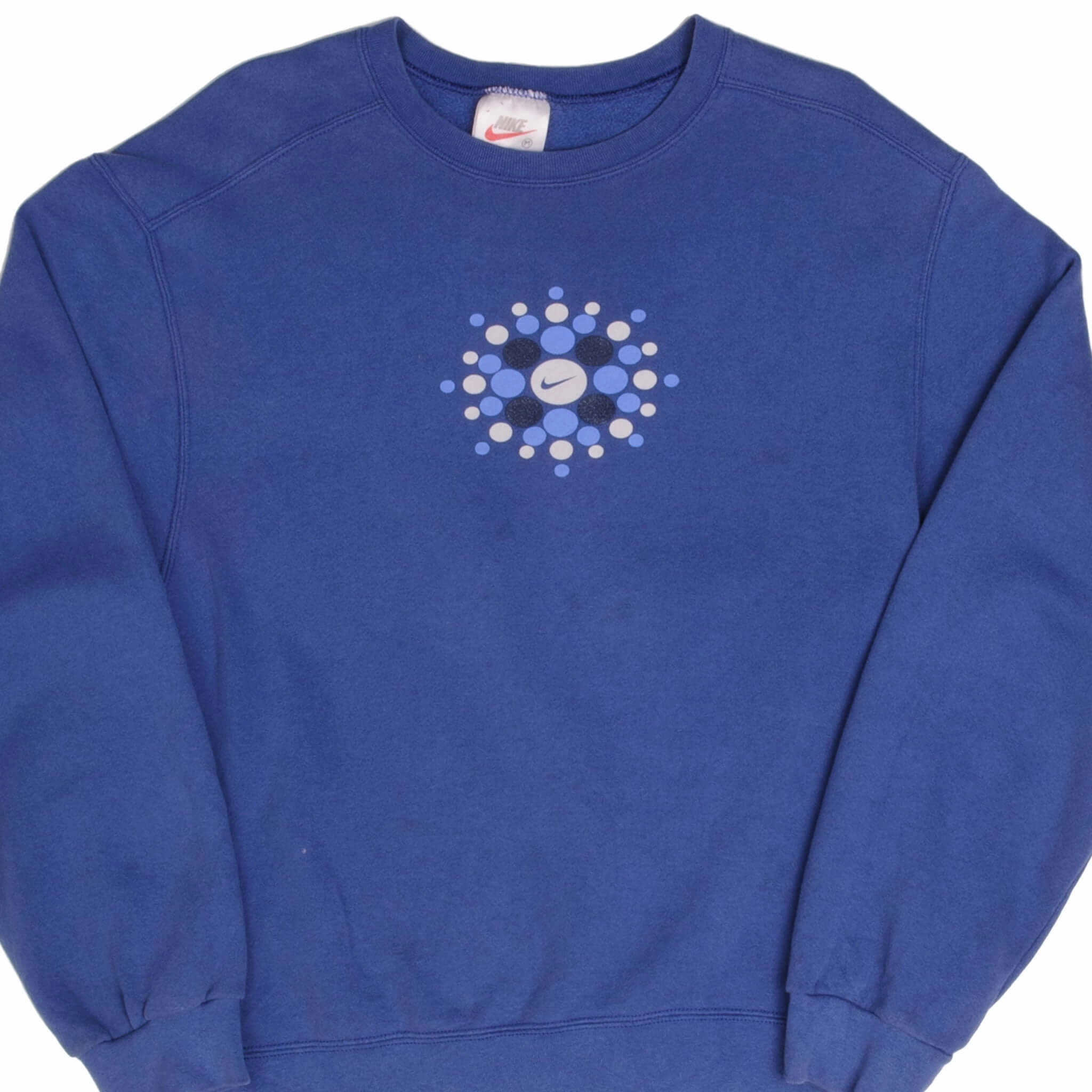 shiny accents VINTAGE NIKE SWOOSH SWEATSHIRT 1990S SIZE MEDIUM MADE IN USA