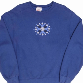 shiny accents VINTAGE NIKE SWOOSH SWEATSHIRT 1990S SIZE MEDIUM MADE IN USA