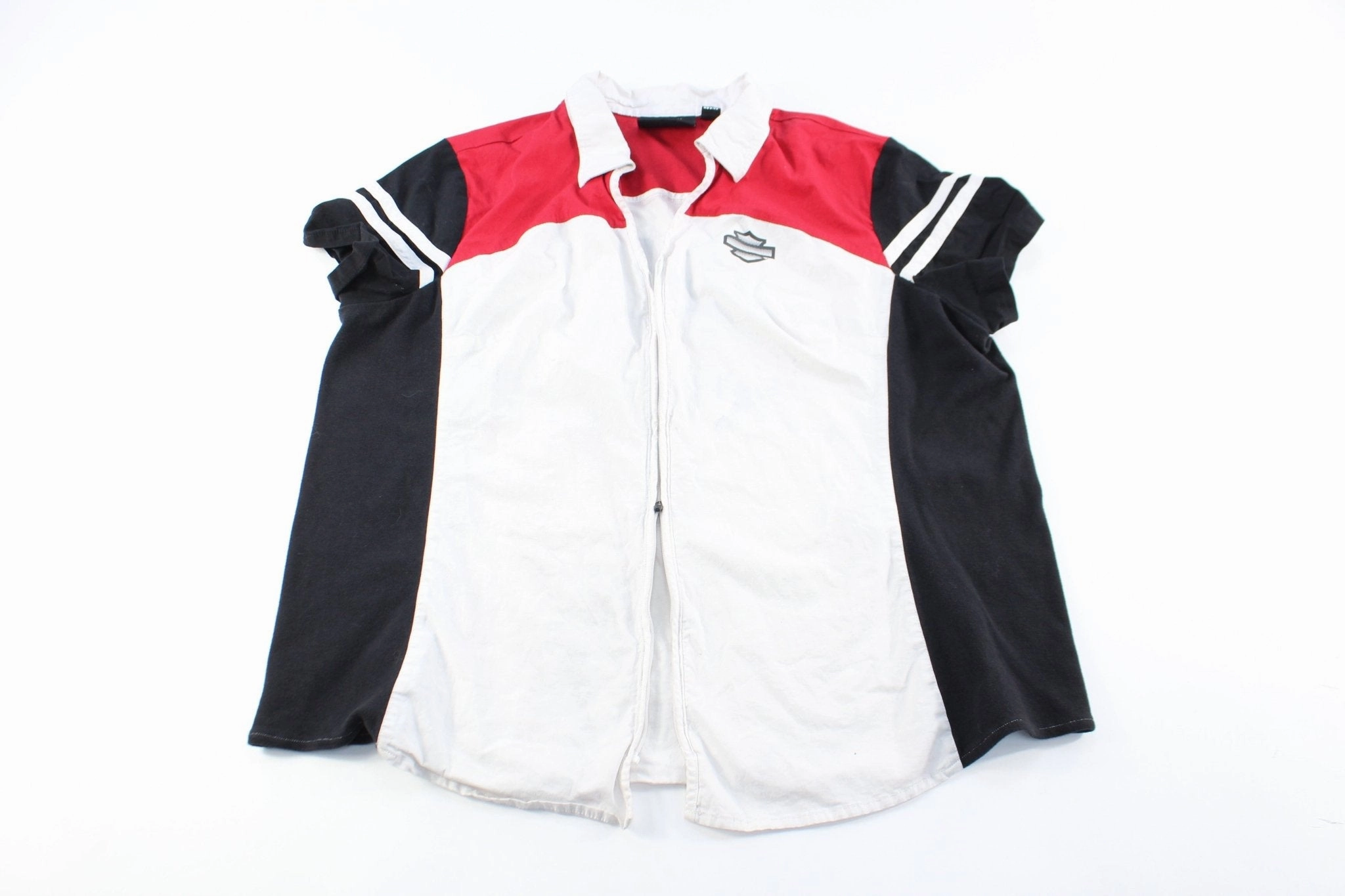 Elegant Detail Relaxed Design Women's Harley Davidson Motorcycles Zip Up T-Shirt