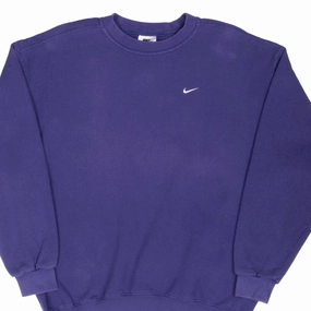 Versatile Layer VINTAGE NIKE CLASSIC SWOOSH PURPLE SWEATSHIRT 1990S LARGE MADE IN USA
