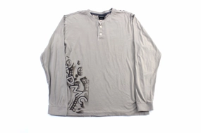 Harley Davidson Motorcycles Grey Henley LS T-Shirt Sporty Vibe Comfy Essentials