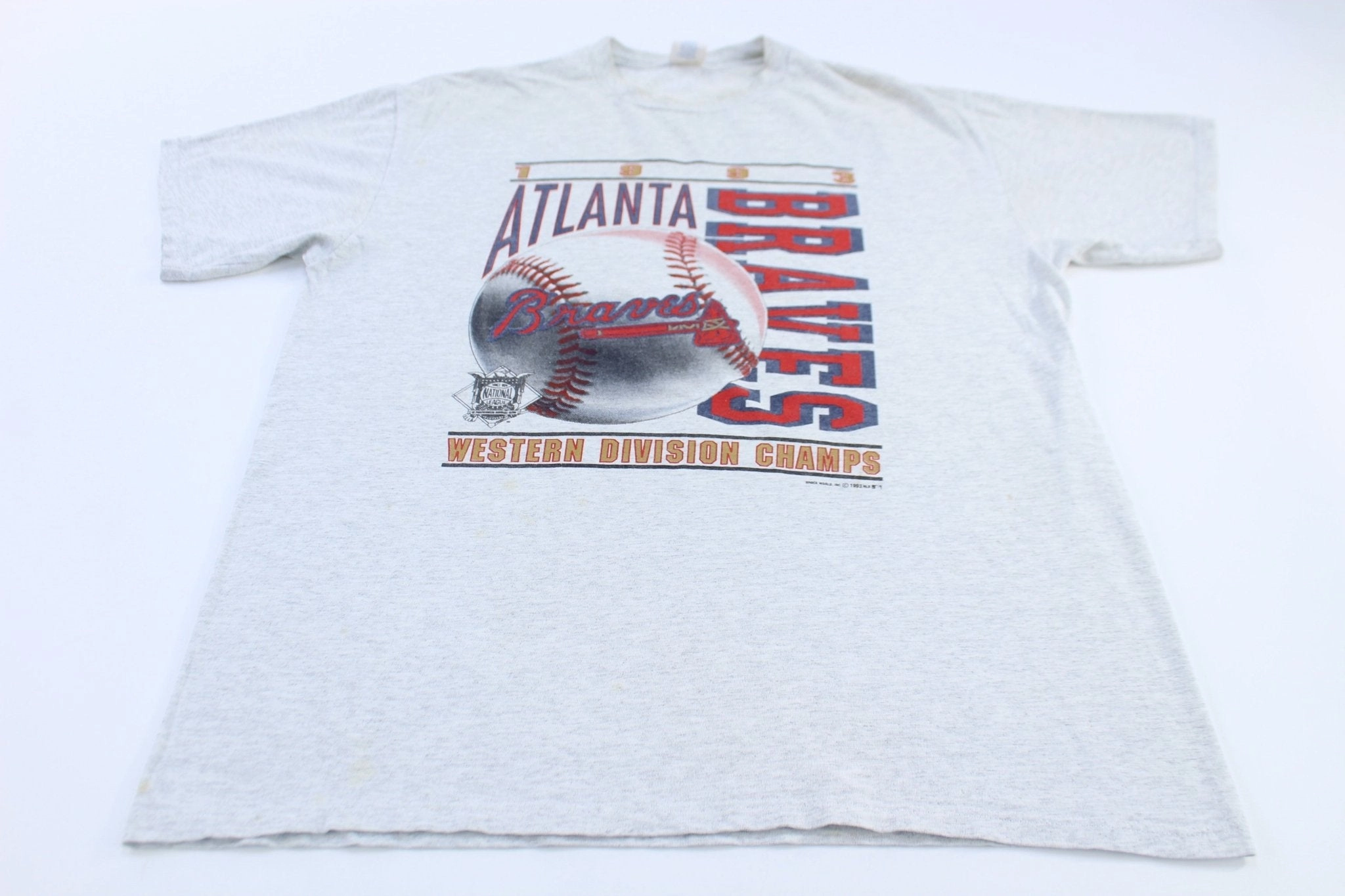 Comfy Style 1993 Atlanta Braves Baseball Western Division Champs T-shirt