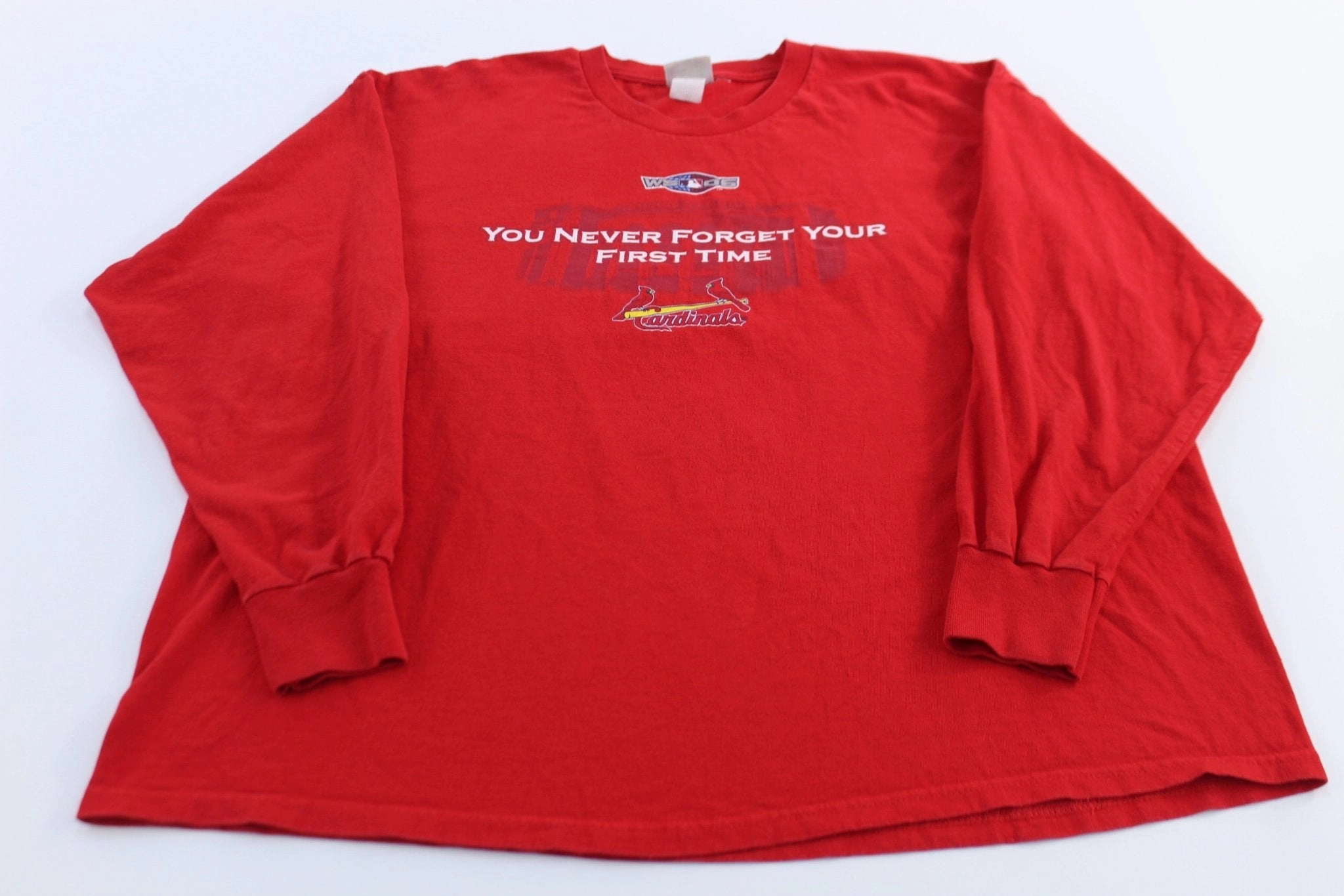 Versatile Layering Piece No Slip Shoulder Design 2006 St. Louis Cardinals World Series LS T-Shirt