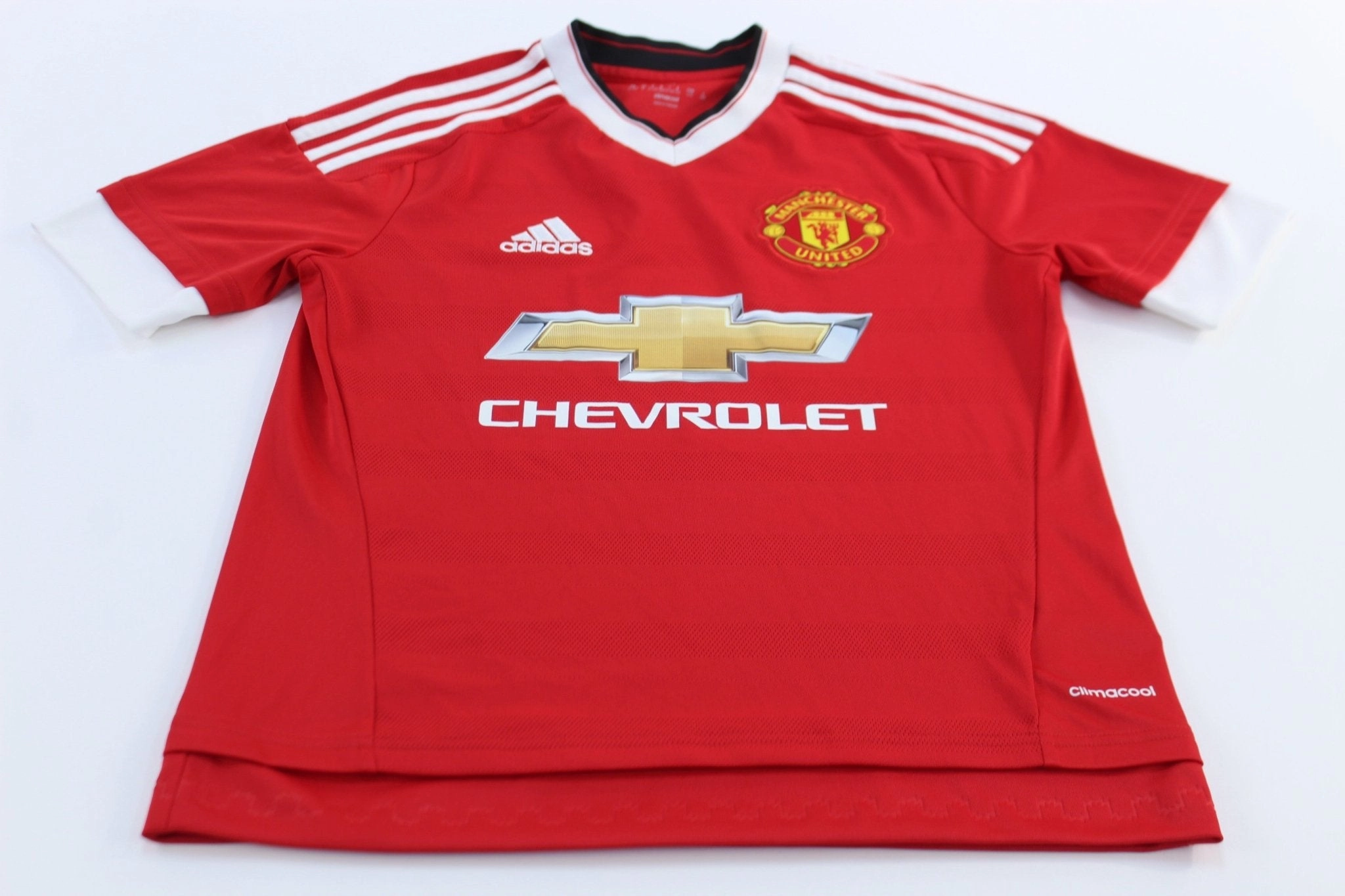 Flexible Comfort Youth Adidas Embroidered Logo Manchester United Striped Soccer Jersey