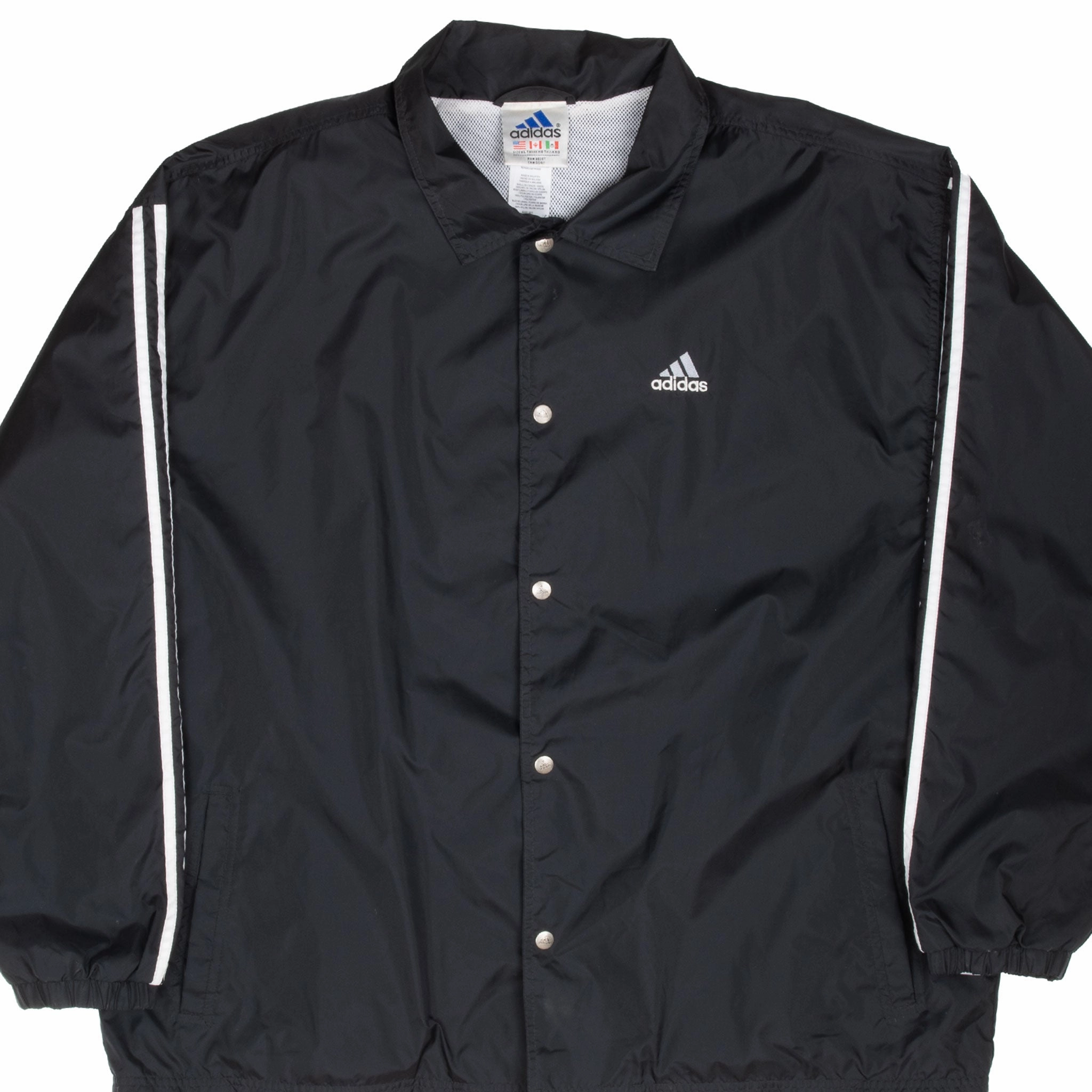 Suggest License VINTAGE ADIDAS BLACK WINDBREAKER JACKET 1990S XL