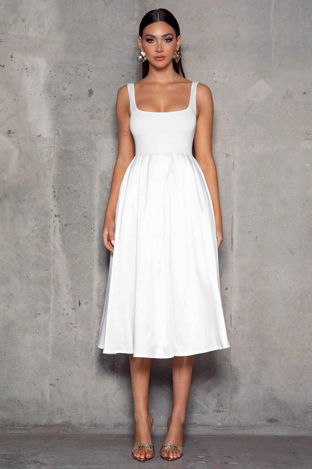 Cora Dress - White Flexible Style
