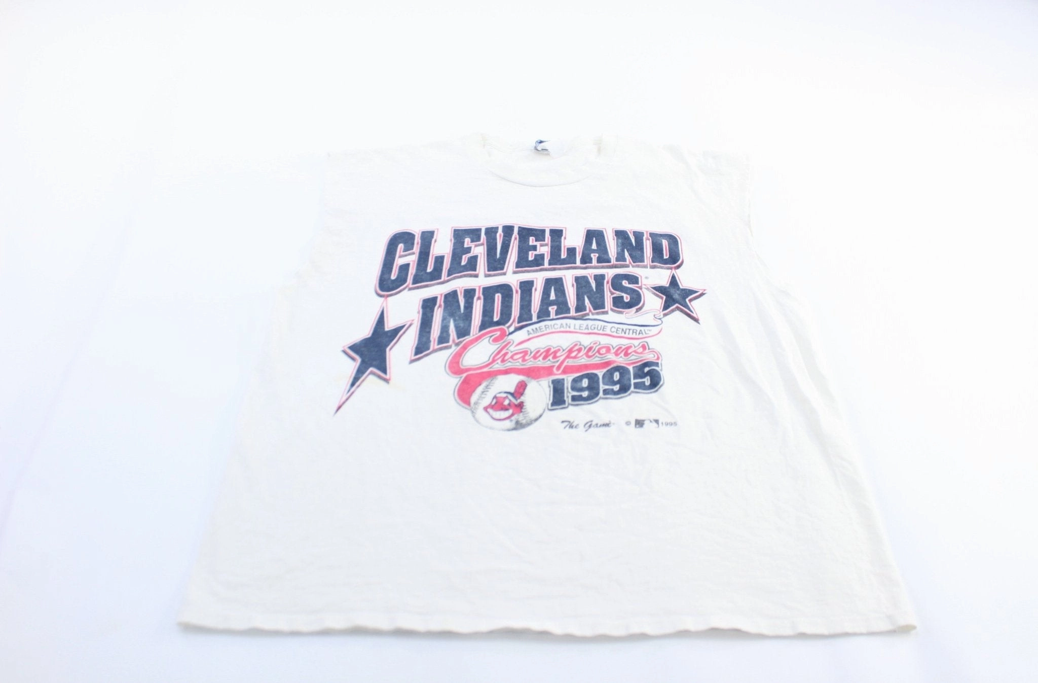 1995 Cleveland Indians American League Champions Tank Top Wicking Fiber Technology