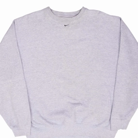 VINTAGE NIKE CENTER SWOOSH GREY CREWNECK SWEATSHIRT 2000S LARGE Urban Edge
