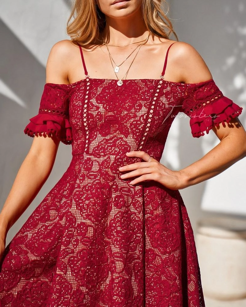 Harmonious Layers Megan Dress - Red