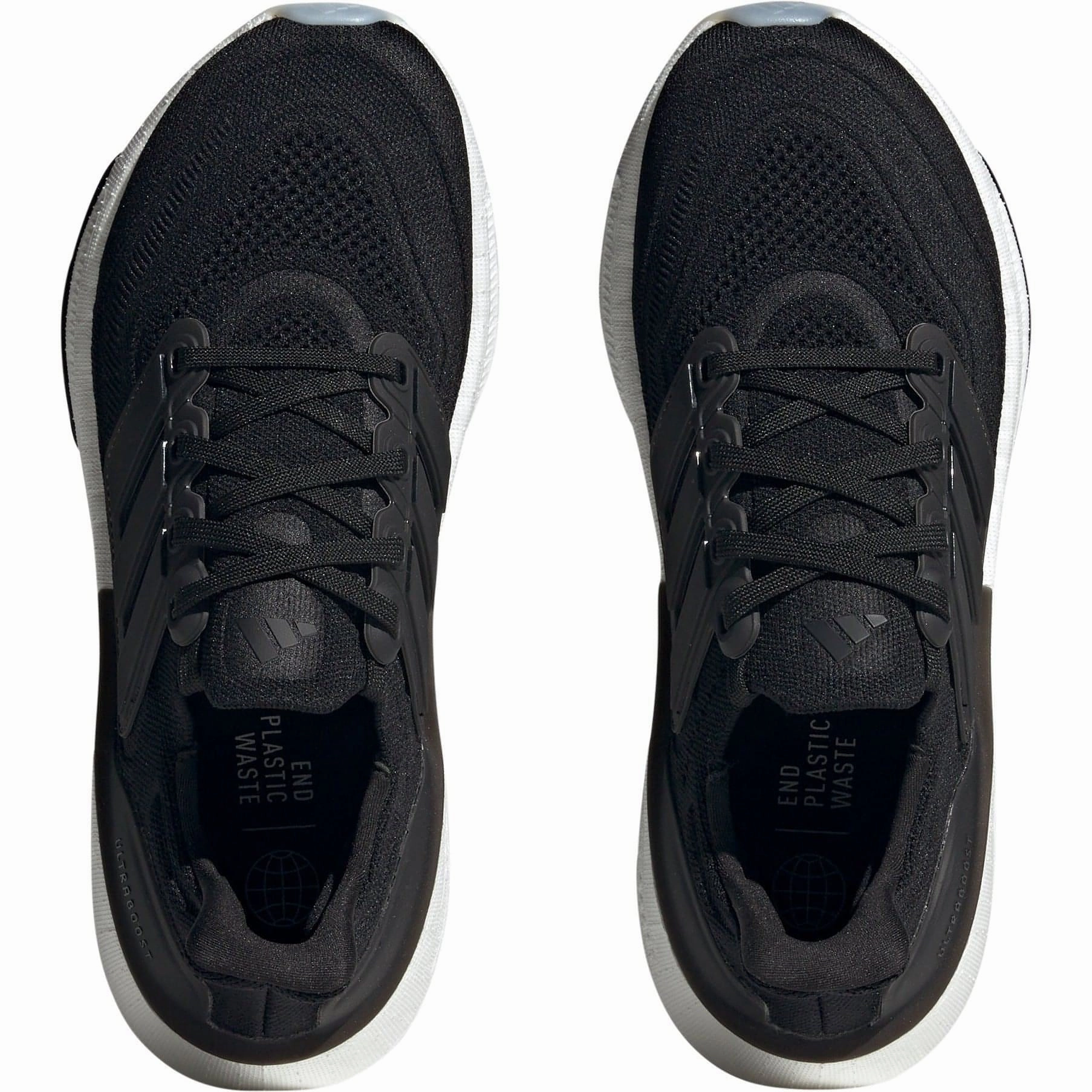 adidas Ultra Boost Light Womens Running Shoes - Black Breathable Knit Construction