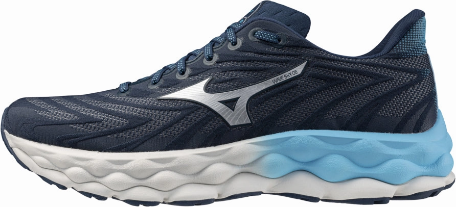 Mizuno Wave Sky 8 Mens Running Shoes - Blue lightweight shoe traits muscle building