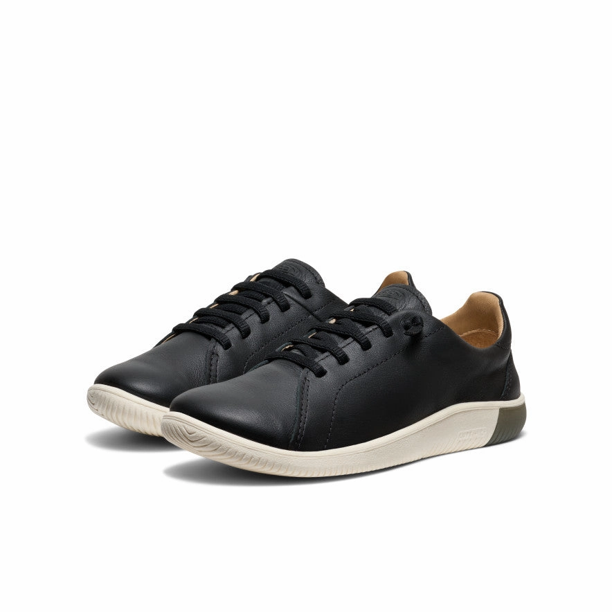 Women's KNX Leather Sneaker  |  Black/Star White Compact Build Cool Streetwear
