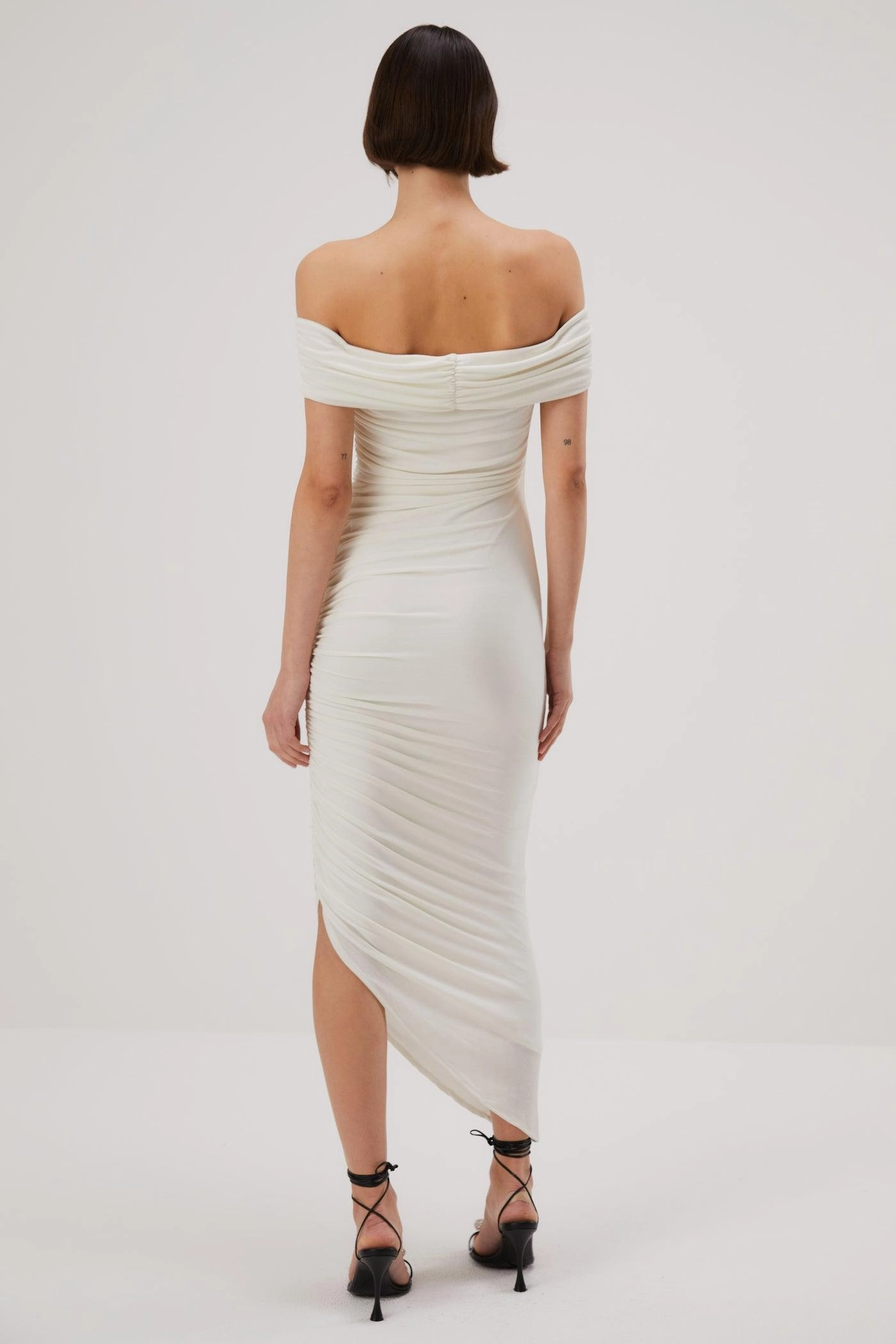 Misha Keoni Slinky Jersey Midi Dress - Ivory Light Fabric FlexibleClosure