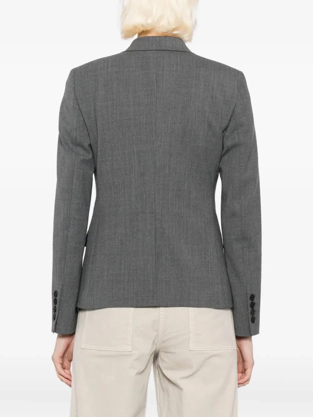 Laser Cut Vents OversizedFit Ysee Blazer in Heather Grey